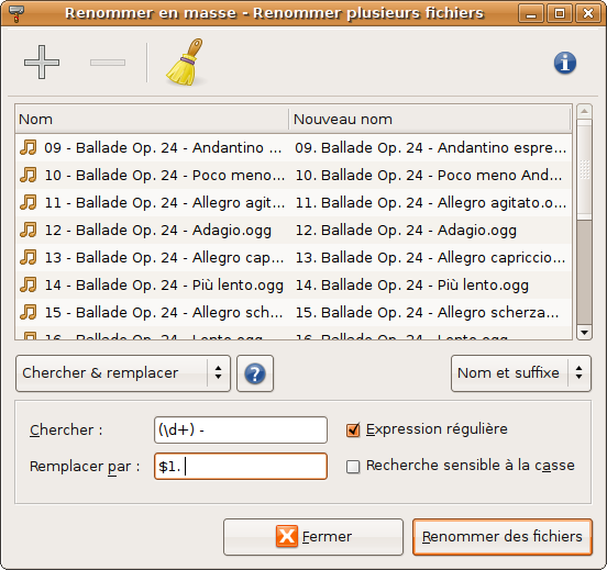 Renommer en masse dans Thunar